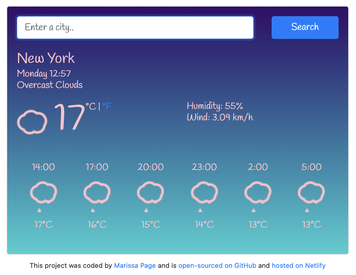 Weather App Project Preview